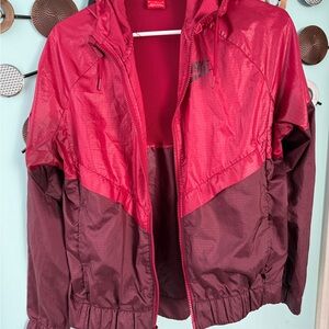 Nike Two-Tone Red and Burgundy Windbreaker Jacket
